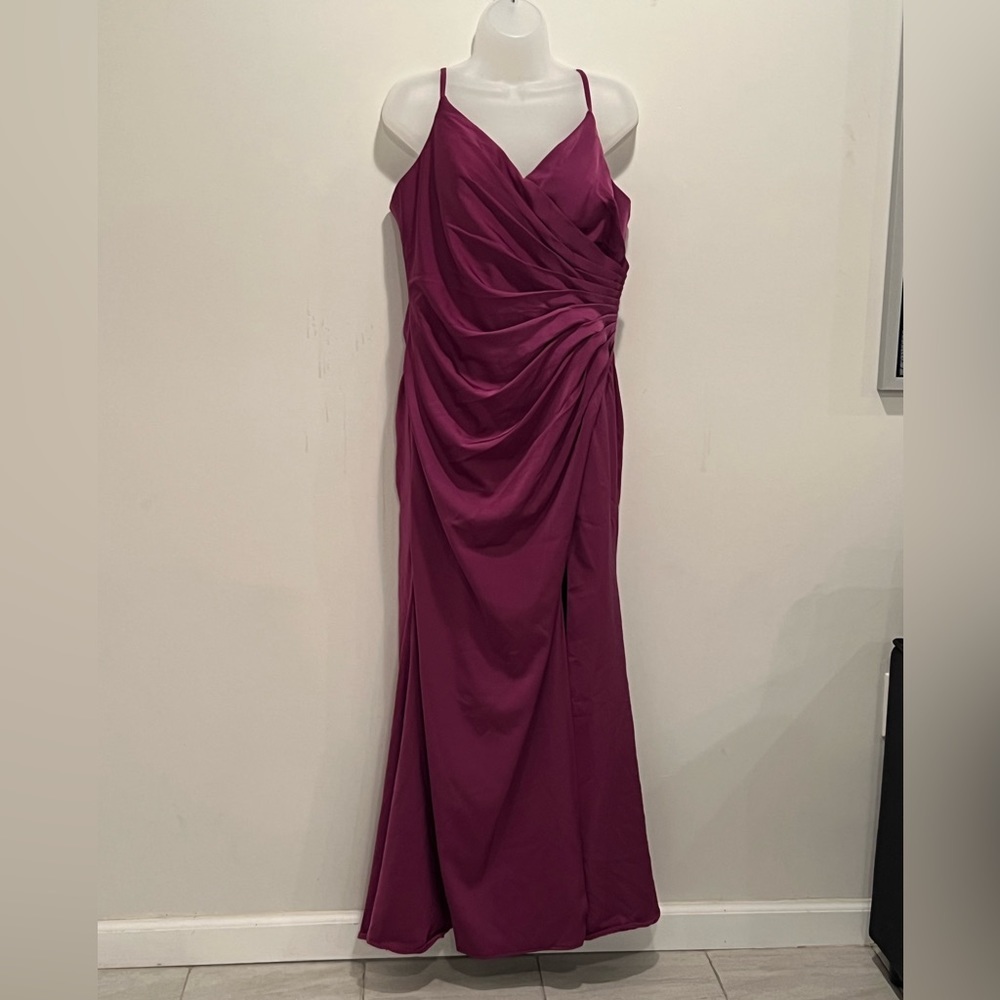 DA VINCI Magenta Draped Evening Gown Formal Maxi Dress/size 16W